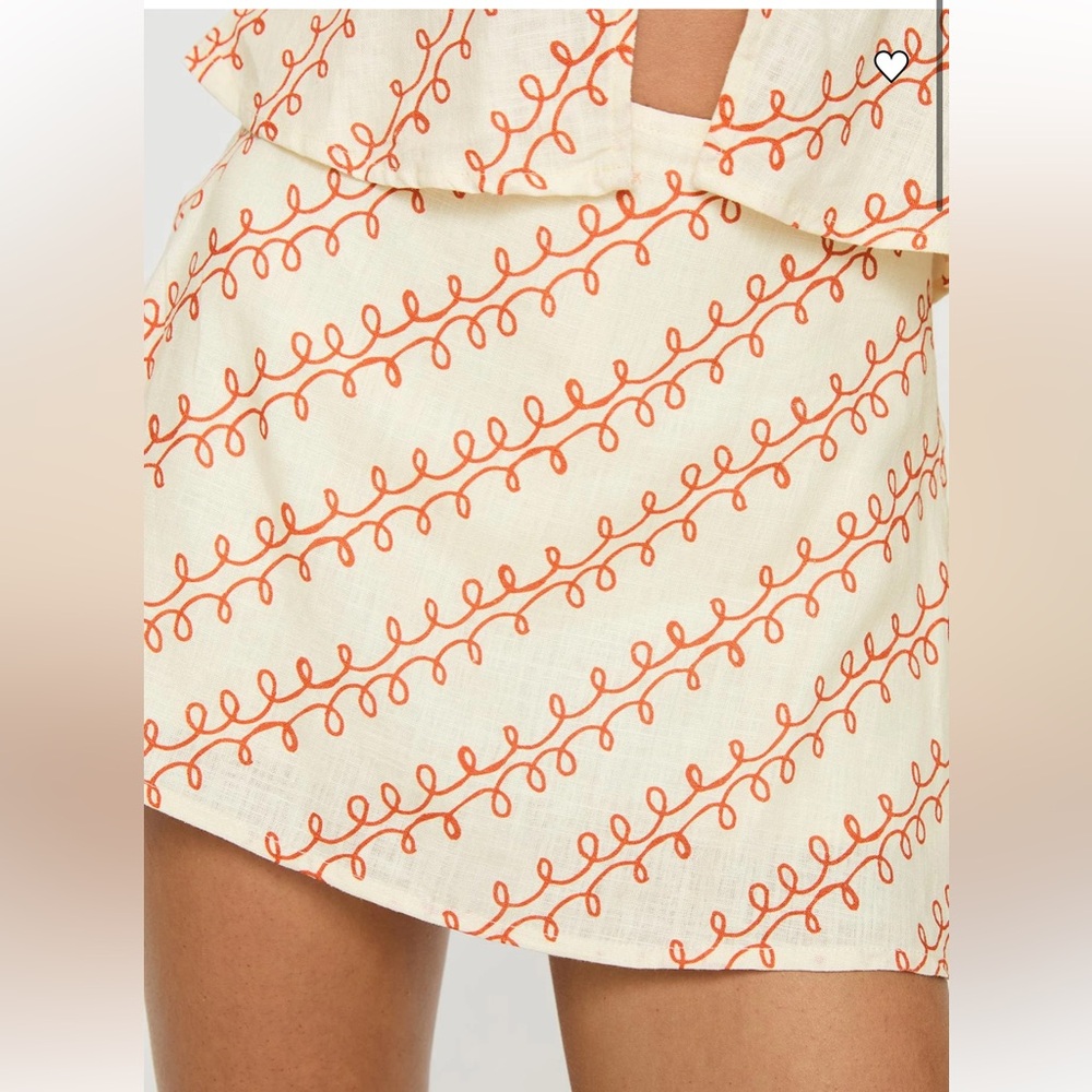 NWT Princess Polly Adios Linen Blend Mini Skirt Skort Multi